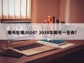 限号轮换2024？2024年限号一览表？