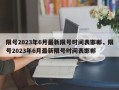 限号2023年6月最新限号时间表邯郸，限号2023年6月最新限号时间表邯郸