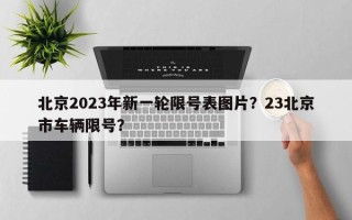 北京2023年新一轮限号表图片？23北京市车辆限号？