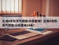 兰州4月份天气预报30天查询？兰州4月份天气预报30天查询24年？