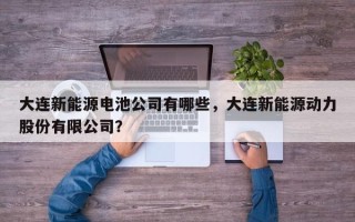 大连新能源电池公司有哪些，大连新能源动力股份有限公司？