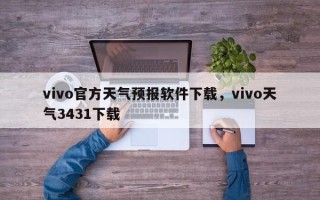 vivo官方天气预报软件下载，vivo天气3431下载