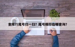 查限行尾号扫一扫？尾号限行在哪查询？