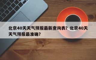 北京40天天气预报最新查询表？北京40天天气预报最准确？