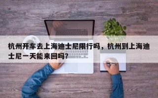 杭州开车去上海迪士尼限行吗，杭州到上海迪士尼一天能来回吗？