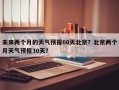 未来两个月的天气预报60天北京？北京两个月天气预报30天？