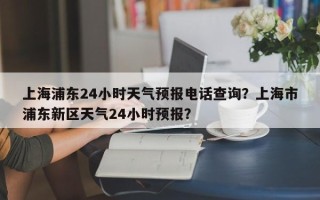 上海浦东24小时天气预报电话查询？上海市浦东新区天气24小时预报？