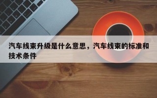 汽车线束升级是什么意思，汽车线束的标准和技术条件