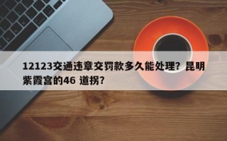 12123交通违章交罚款多久能处理？昆明紫霞宫的46 道拐？