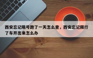 西安忘记限号跑了一天怎么查，西安忘记限行了车开出来怎么办