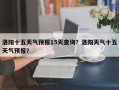 洛阳十五天气预报15天查询？洛阳天气十五天气预报？