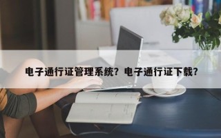 电子通行证管理系统？电子通行证下载？