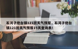 石河子炮台镇121团天气预报，石河子炮台镇121团天气预报15天查询表！