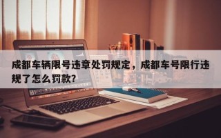 成都车辆限号违章处罚规定，成都车号限行违规了怎么罚款？