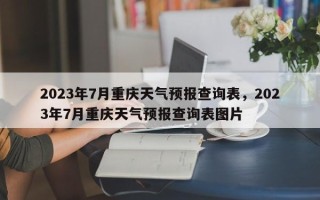 2023年7月重庆天气预报查询表，2023年7月重庆天气预报查询表图片